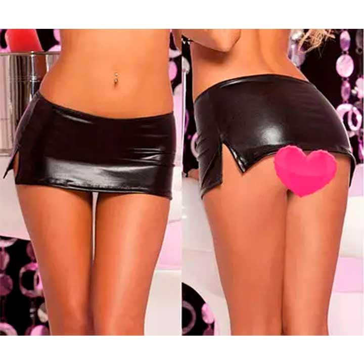 Латексная мини-юбка - Чёрный - XS/S - Эротическое бельё Винница - изображение 3