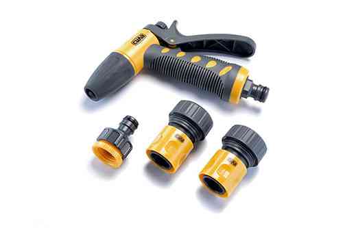 Набір: пістолет-розпилювач, конектори для шланга 3/4: 3/4 аквастоп, 3/4, адаптер 1/2+3/4 СИЛА Київ