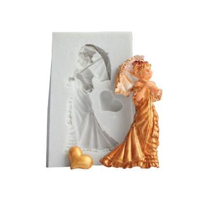 Молд силиконовый Женщина с зонтом 45 на 74 мм серый Киев - изображение 3