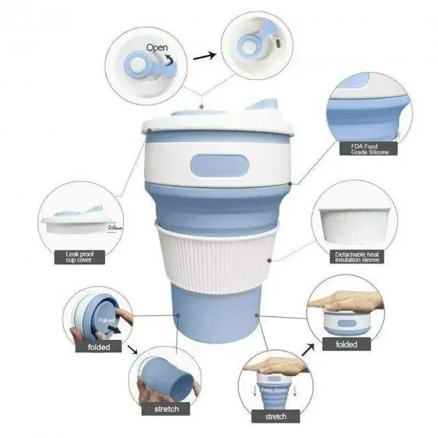 Кружка туристична 7194 (складна/силіконова) Одеса - фото 7