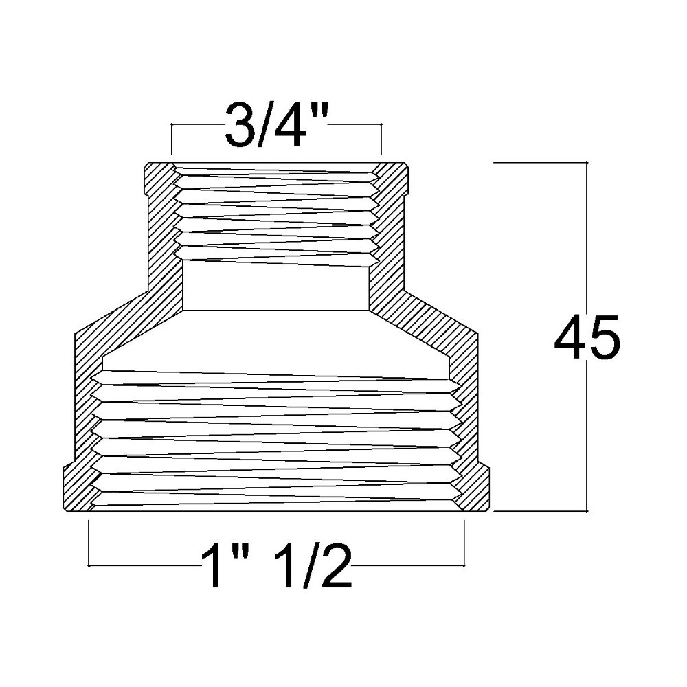 Муфта редукова Thermo Alliance Forte 1 1/2х3/4" ВВ SF3574020 Київ - фото 2