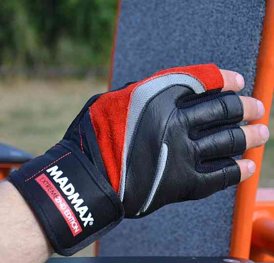 Рукавички для фітнесу MadMax MFG-568 Extreme 2nd edition Black/Red XL Луцк