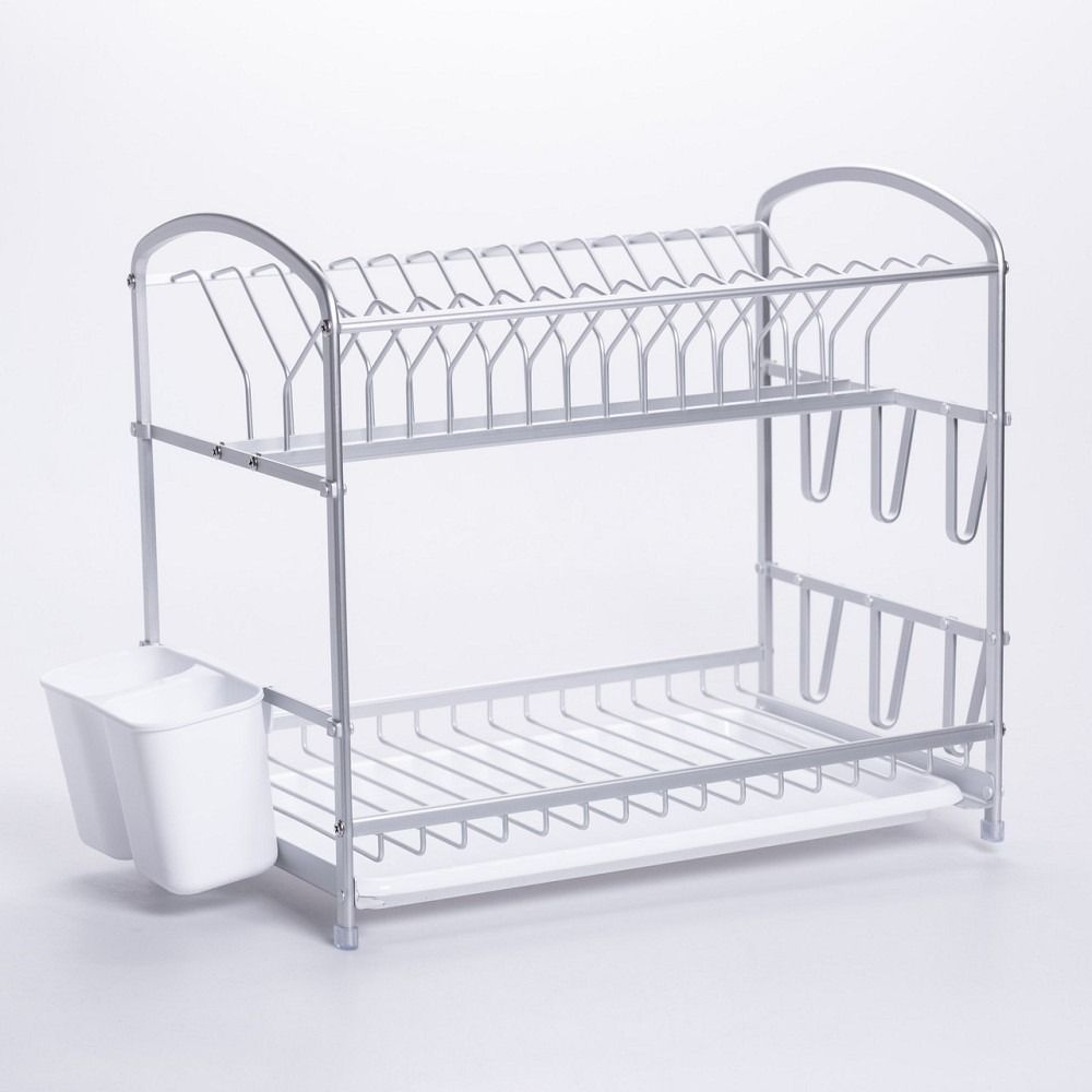 Двоярусна алюмінієва сушилка для кухні з лотком Київ - фото 7