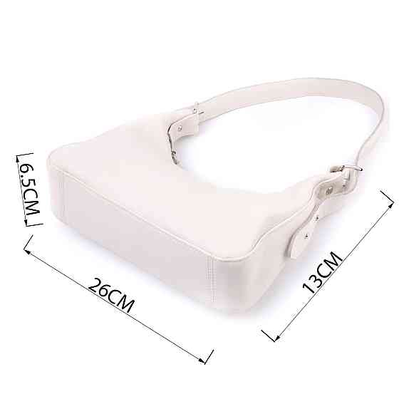 Сумка багет з регульованим ременем з натуральної шкіри Shvigel 22831 Бежева Київ