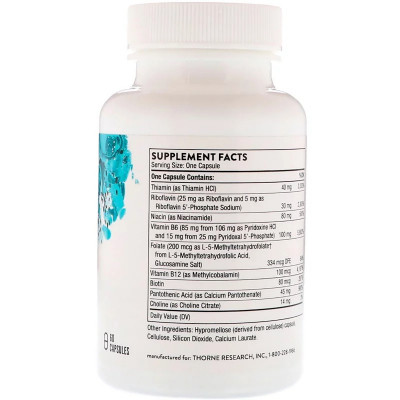 Вітамін Thorne Research В-Комплекс №6, B-Complex 6, 60 капсул (THR-10603) Вінниця - фото 2