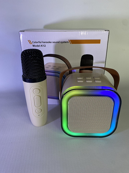 Бездротове караоке для дітей та дорослих караоке мікрофон K12 з колонкою та підсвічуванням Одеса - фото 6