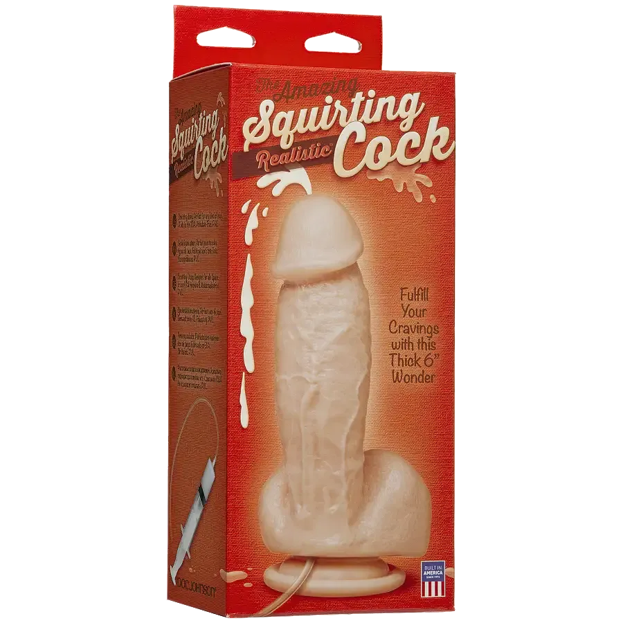 Фалоімітатор, що кінчає Doc Johnson The Amazing Squirting Realistic Cock, ПВХ, діаметр 5,1см Львов - изображение 3