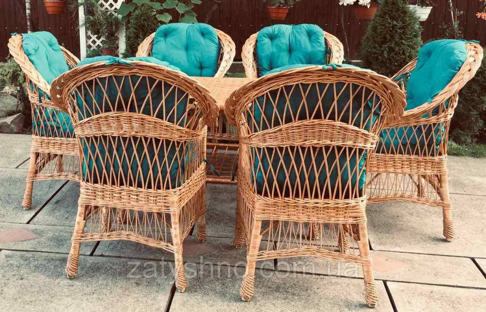 Плетеная мебель на 6 персон|  Комплект плетеной мебели из лозы  | мебель из лозы плетеная на подарок Киев - изображение 2