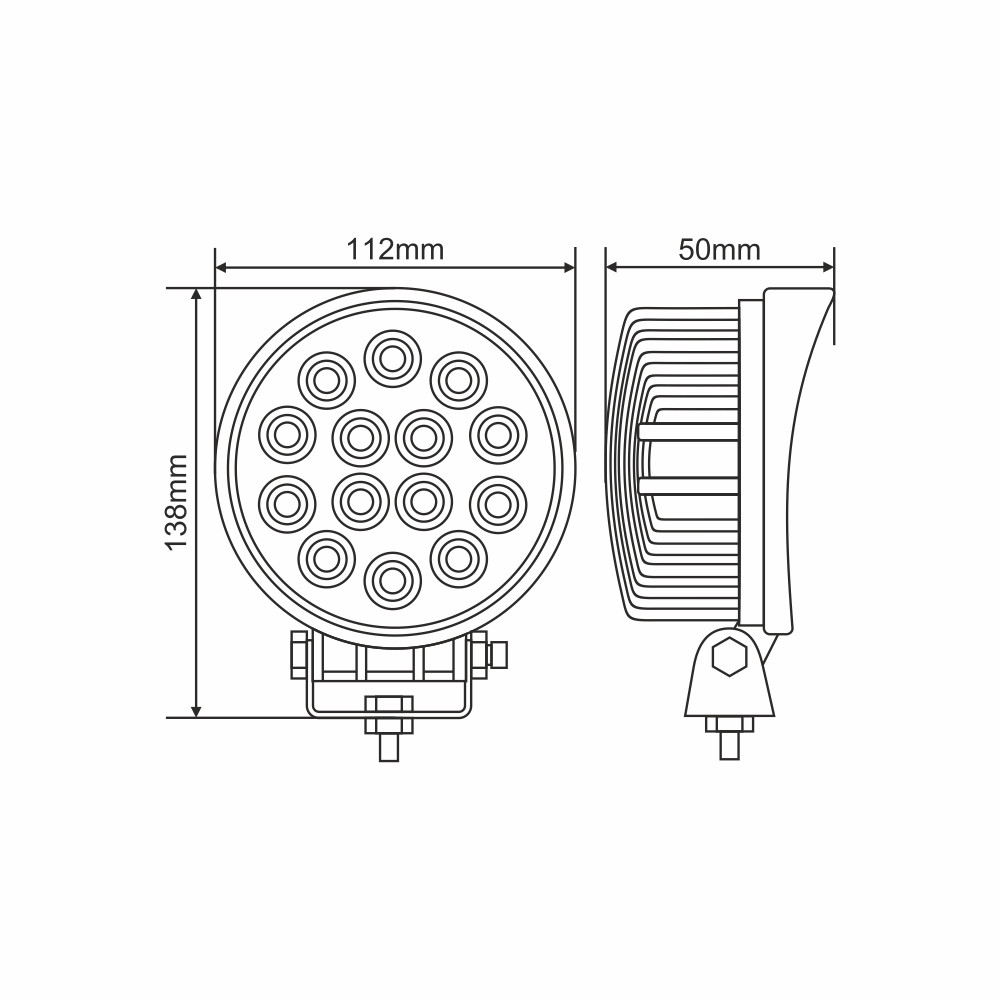 Фара светодиодная Brevia Epistar white Flood 10-30V, 42W (14x3W), 2800Lm, 1шт Львов - изображение 6