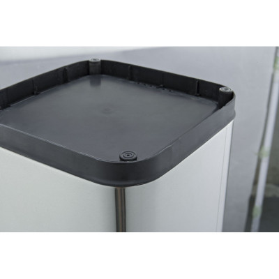 Контейнер для мусора JAH квадратный без крышки с вн. ведром серебряный металлик 8 л (6332) Винница - изображение 11