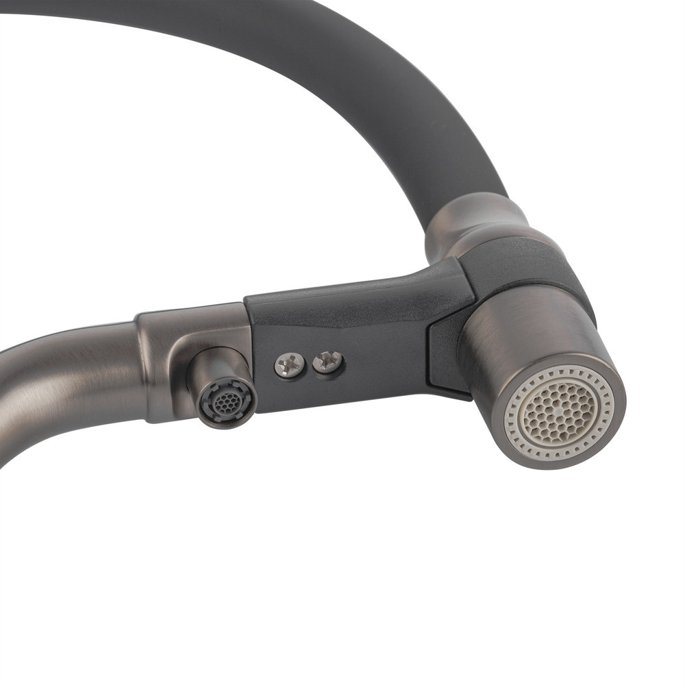 Кухонний змішувач Koer KB-74027-07 з функцією водоспаду та чорним силіконовим виливом (KR5203) Харків - фото 8