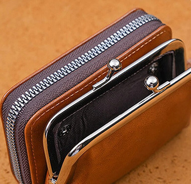 Кошелек женский коричневый из кожзаменителя Киев - изображение 4