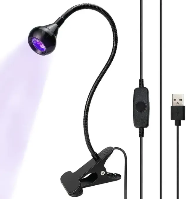 UV/LED лампа для сушки ногтей на прищепке, лампа-фонарик, USB Черный Киев - изображение 4