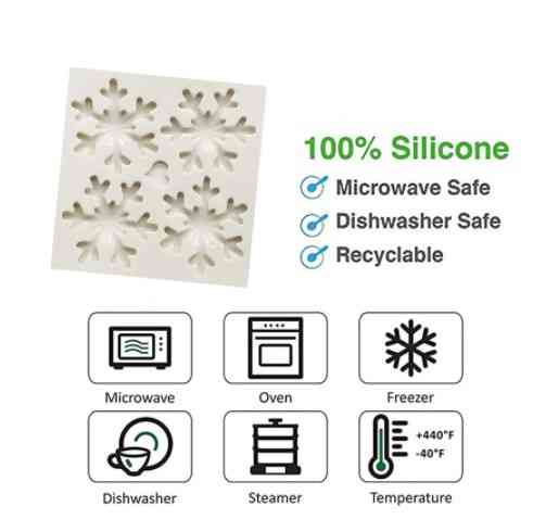 Силиконовый молд Снежинкии 82 на 82 мм серый Киев