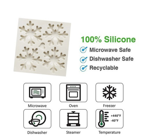 Силиконовый молд Снежинкии 82 на 82 мм серый Киев - изображение 3