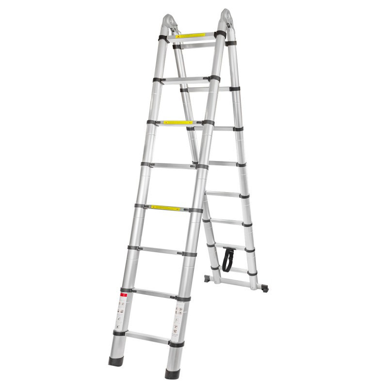 Лестница комбинированная двухсекционная (2х11ступенек, max нагрузка 150кг, вес 9,1кг) FORCEKRAFT FK-BL-E211 Одесса - изображение 1