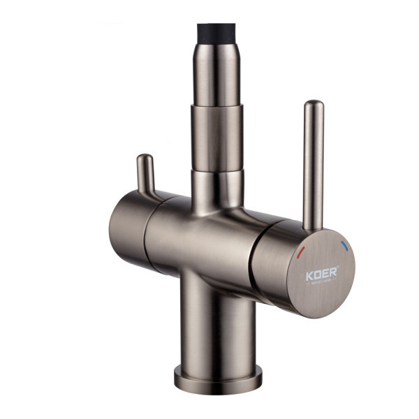 Кухонний змішувач KB-72006-07 з виходом для питної води колір графіт гнучкий вилив з підставкою (KR3382) Чернівці - фото 6