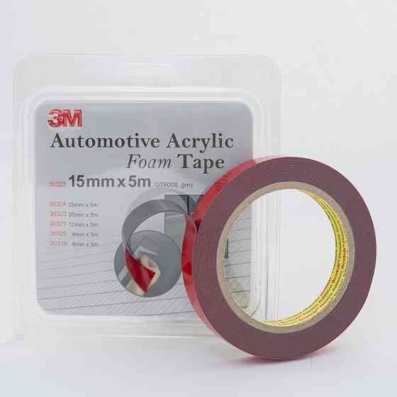 Скотч двосторонній 15мм х 5м 3M GT6008F "Foam Tape" (ціна за уп.-2шт) темно сірий, 32322 Вінниця