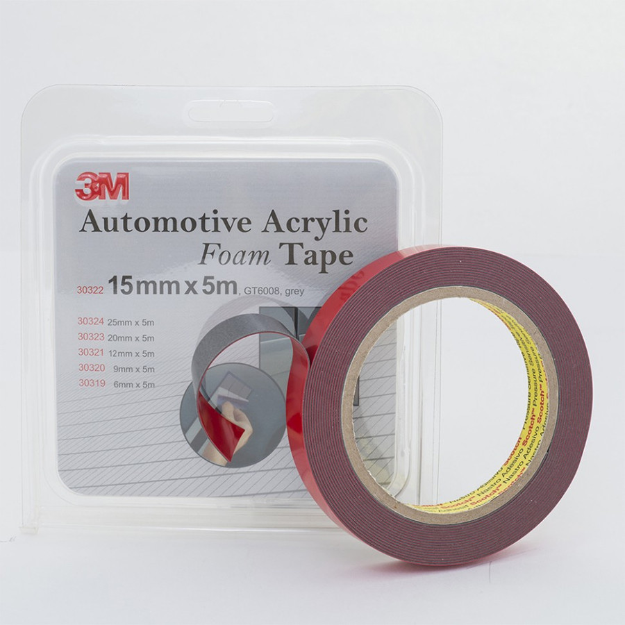 Скотч двосторонній 15мм х 5м 3M GT6008F "Foam Tape" (ціна за уп.-2шт) темно сірий, 32322 Вінниця - фото 1