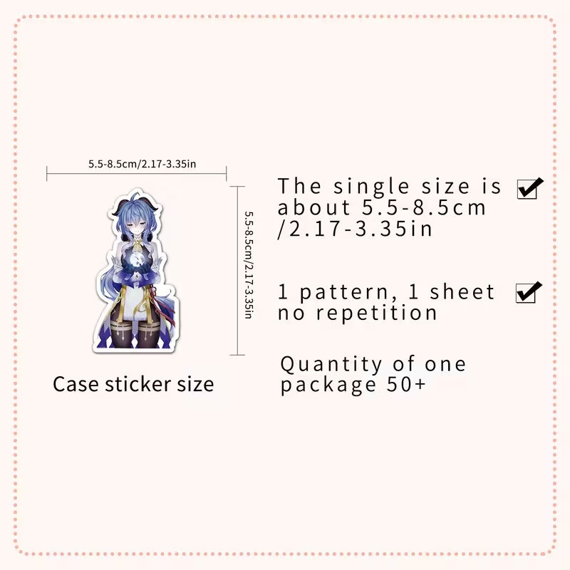 Набор 50 наклеек Genshin Impact – аниме стикеры для декора Киев - изображение 5