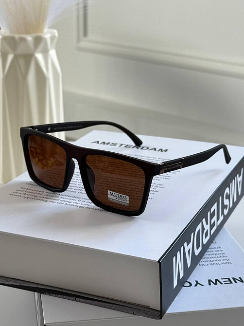 Стильні Чоловічі окуляри POLARIZED з пластиковою оправою на середнє обличчя Київ - фото 5