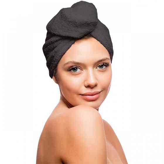 Полотенце для волос тюрбан махровое YouStar 75х26 см 100% Хлопок 400г/м2 (Серый) Сумы