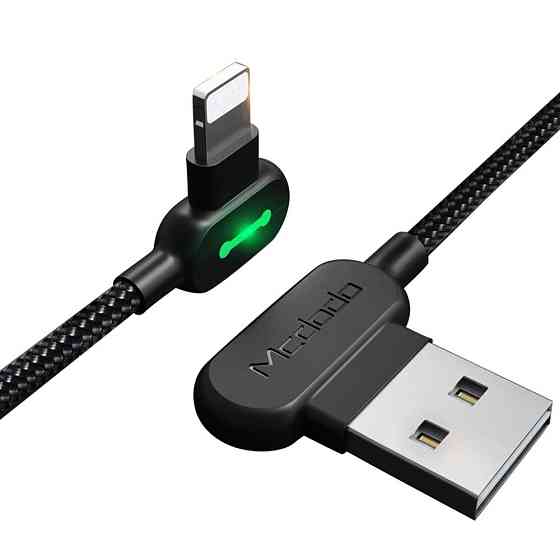 Кабель Lightning Mcdodo с двусторонним USB разъемом LED индикацией для зарядки и передачи данных (Черный, 3м) Николаев