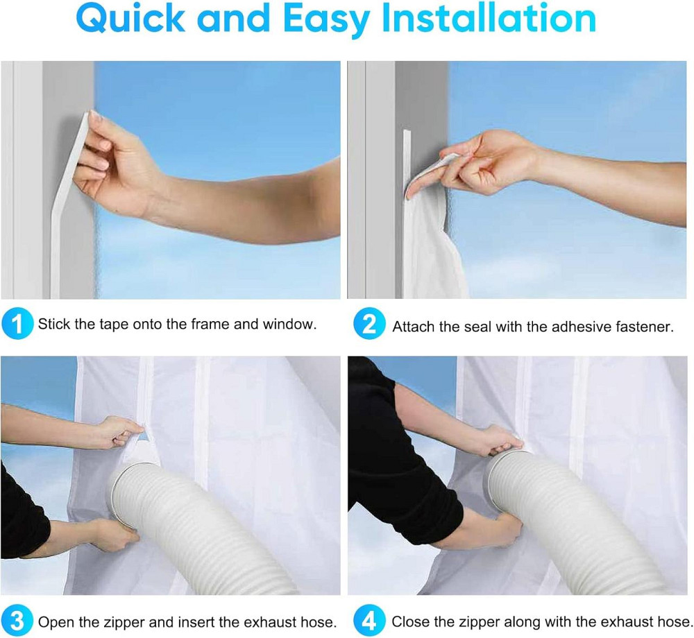 Уплотнитель для окон мобильных кондиционеров, водонепроницаемый, для вытяжного воздуха для открытого окна Киев - изображение 6