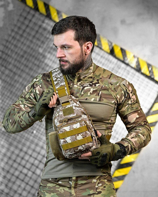 Армейська нагрудна сумка-рюкзак з USB-портом захисник Sahara ДЛ7537 Одеса - фото 1