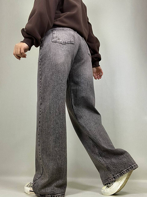 Джинсы женские I8 52407 широкие Baggy бананы с поясом веревкой коричневые, коричневый, 28, 28, 78 см Одесса - изображение 5