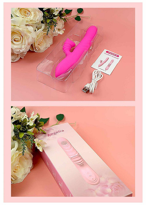 Вибратор Angelia USB 3 functions of thrusting / 20 vibrations Pink Sex Aura Киев - изображение 7