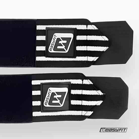 Кистьові бинти EasyFit 50х8 см фіксатор на зап'ястя (чорно-білі) Коломия