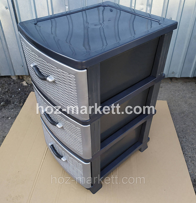 Комод пластиковий сірий на 3 ящики виробництво Україна Харків - фото 6