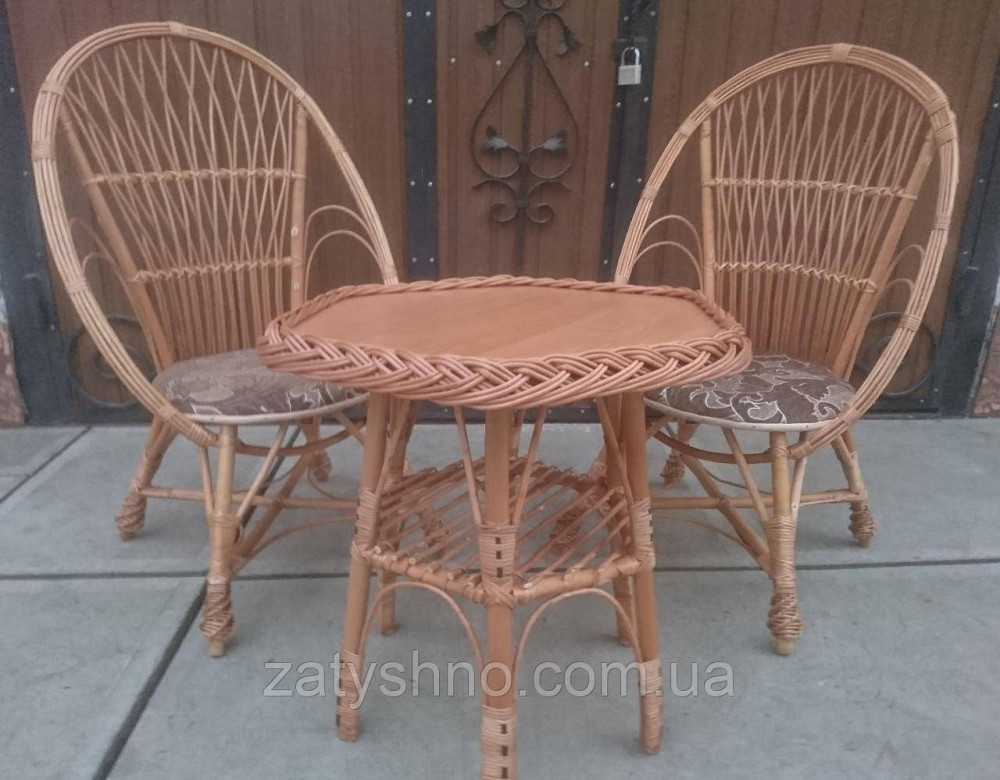 Кресла  плетеные с шестигранным столом из лозы Киев - изображение 7