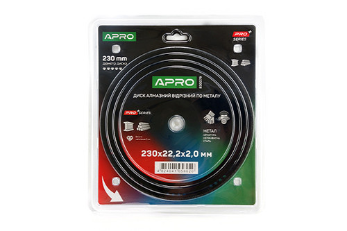 Диск алмазний для металу 230х2.0х22.2 мм APRO PRO Рівне - фото 1