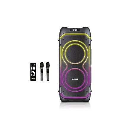 Колонка переносна компактна з 2 мікрофонами караоке ZXX-5515 Київ - фото 4