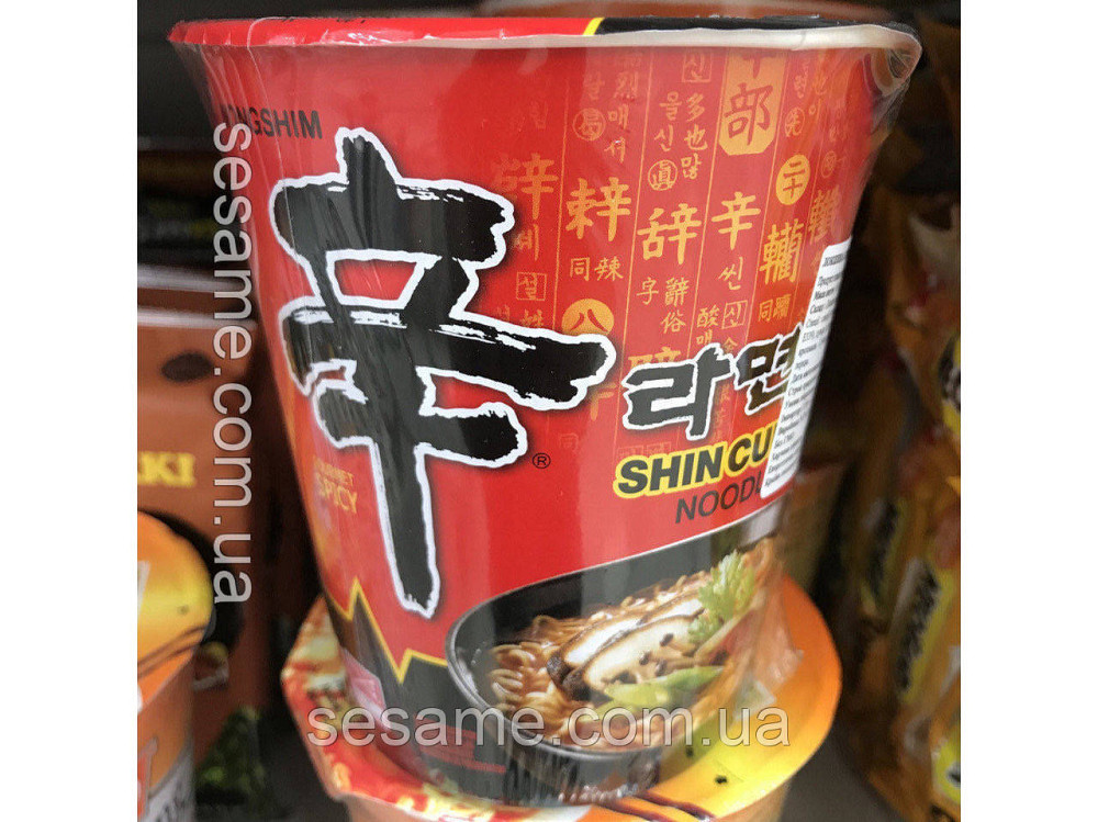 Корейська локшина швидкого приготування в стаканчику з грибами Shin Cup NongShim 68g Харків - фото 2
