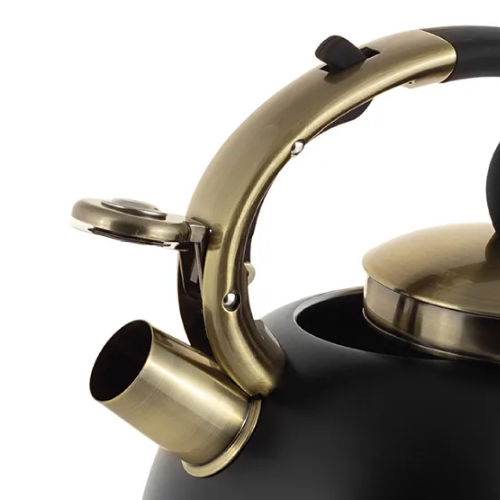 Чайник 2,7л нержавіюча сталь зі свистком з ручкою "soft-touch" (ручка:чорний) 852 KAMILLE Житомир - фото 4