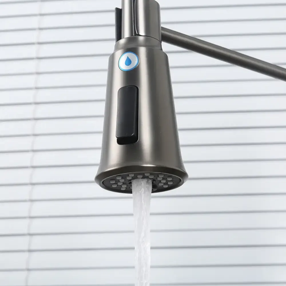 Змішувач для кухні з підключенням до фільтру GAPPO G4398-69 гнучкий вилив, графіт Київ - фото 3