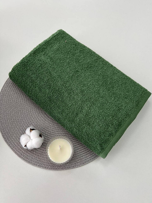 Полотенце махровое Ideal Textile однотонное 50х90 см 360 г/м2 (56861134) Для рук и лица, зелений Черновцы - изображение 3