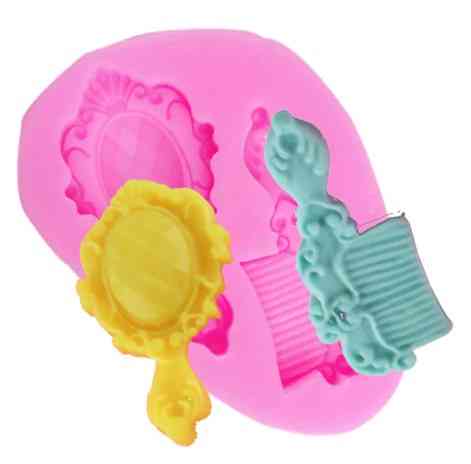 Силиконовый молд Расческа и Зеркало 65 на 43 мм розовый Киев