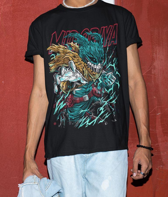 Футболка для хлопчика з аніме принтом Моя геройська академія оверсайз (зріст від 165 до 180) Чорний AnimeJ0855m Дніпро - фото 4