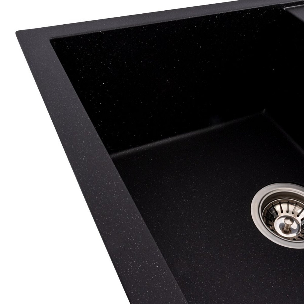 VALESO Гранітна мийка VALESO CRIPTA 6550 матова Чорний металік Київ - фото 5