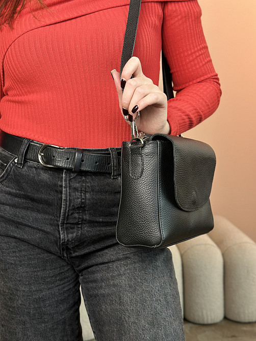 Жіноча сумочка, стильна сумка з натуральної шкіри, маленька бежова сумка клачMasterSem Київ - фото 7