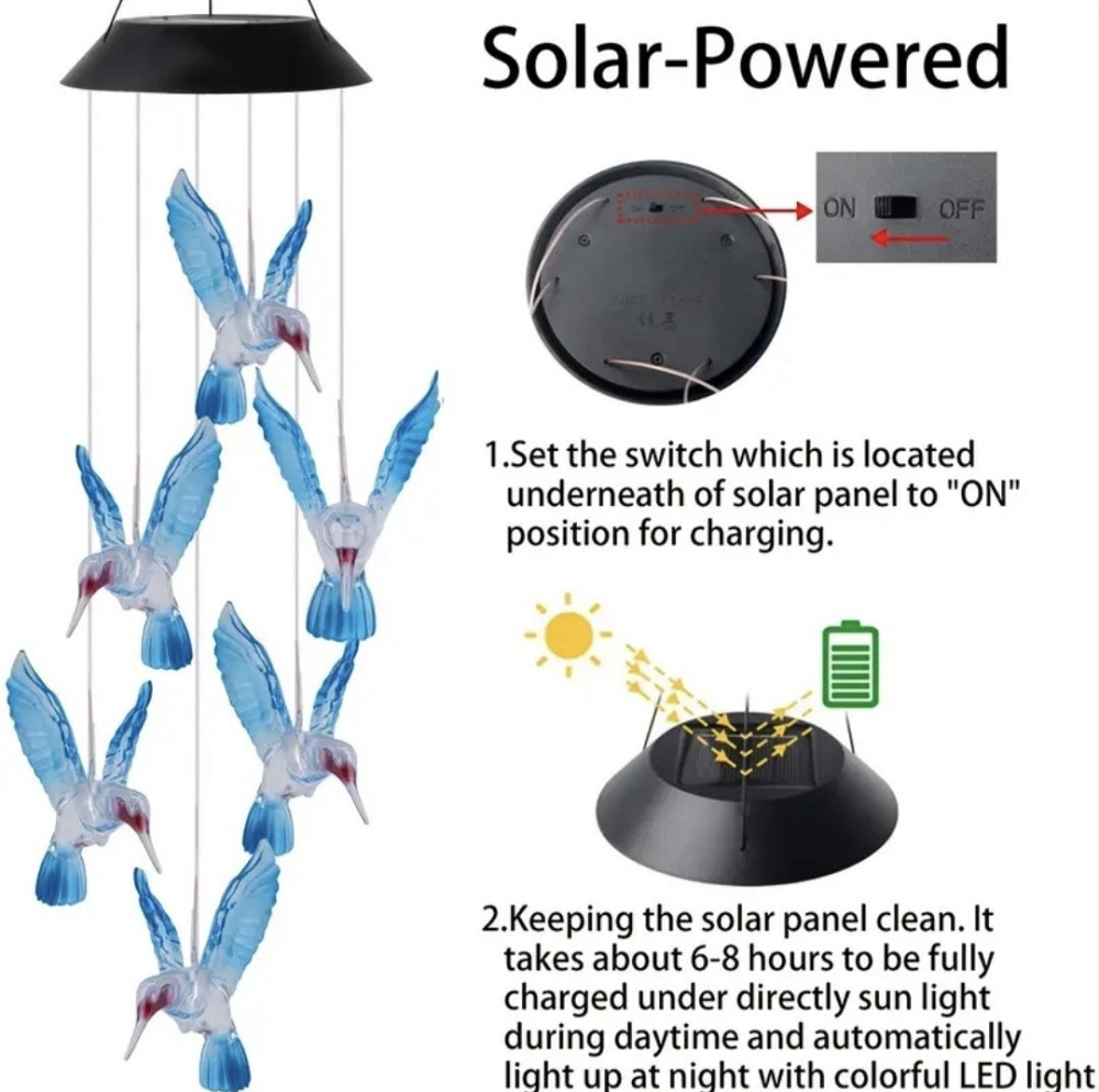 Світлодіодний вітряк на сонячній батареї 