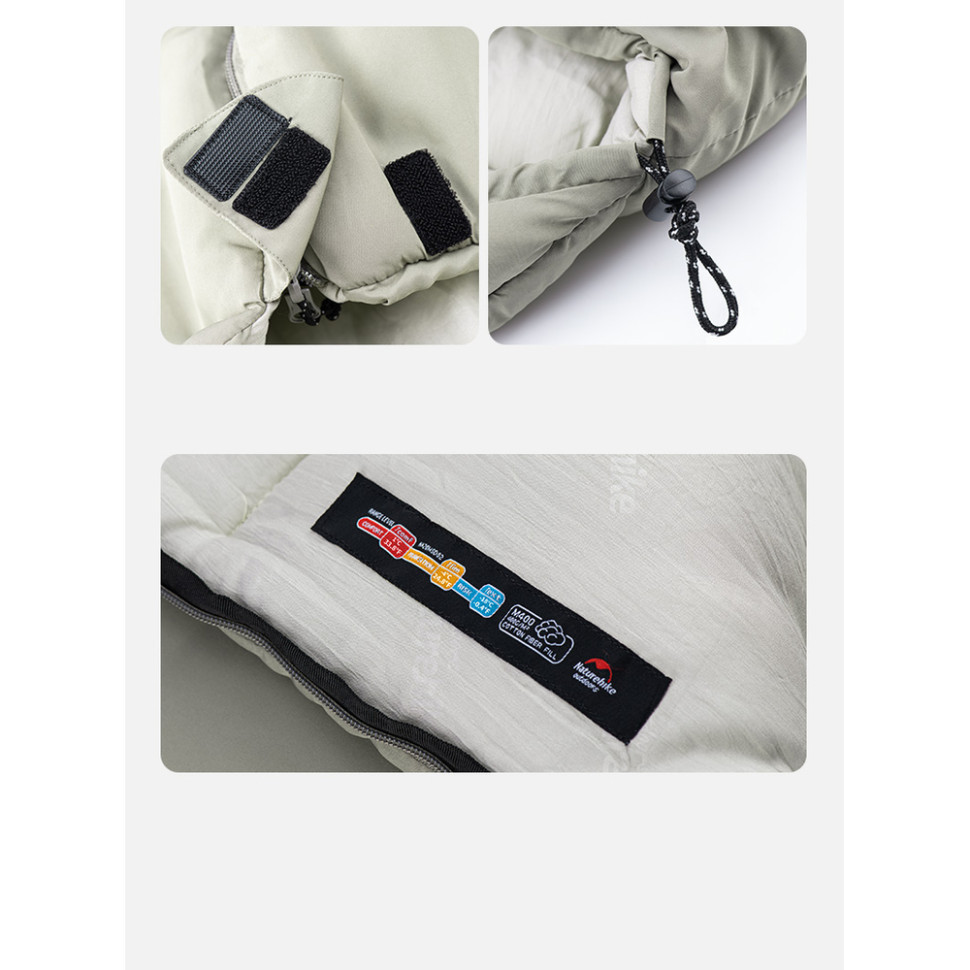 Спальный мешок с капюшоном Naturehike M300 CNK2350WS023, серый, правый Ровно - изображение 6