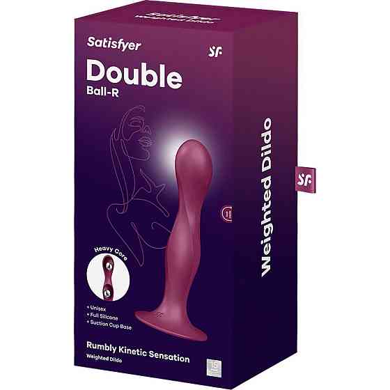 Дилдо Satisfyer Double Ball-R Red, унисекс, подвижные шарики внутри, на присоске Sex Aura Киев