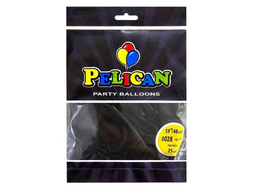 Шарики 19 (48 см) черный пастель (25шт/уп) #028 ТМ PELICAN Киев - изображение 1