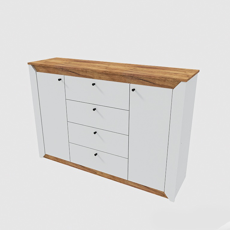 Комод в спальню Эверест Нордик-1400 140х38х95 см Белый + Дуб крафт золотой (DTM-5531) Львов - изображение 2