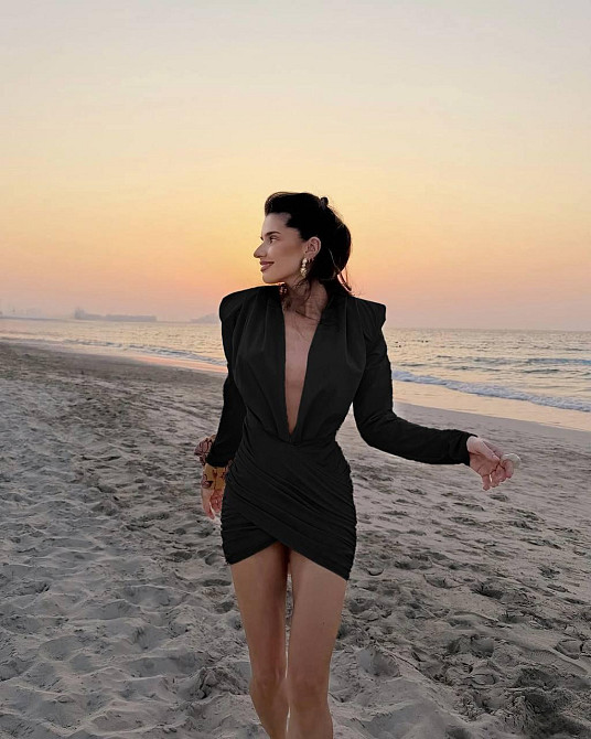 Жіноче привабливе вечірнє плаття з драпіруванням. Чорний, 46/48 Одеса - фото 2